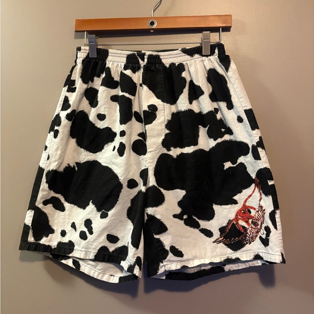 Vintage Rare 90’s Aerosmith Band Promo By Giant Cow Print Shorts